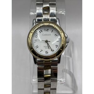 Carriage By Timex Women's Watch Indiglo Two Tone‎ 6.75" Band- New Battery